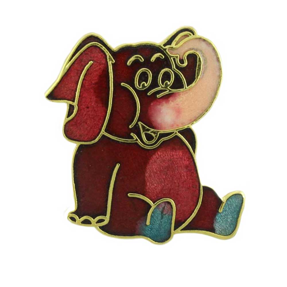 Lilylin Designs Cute Cloisonne Elephant Brooch Pin