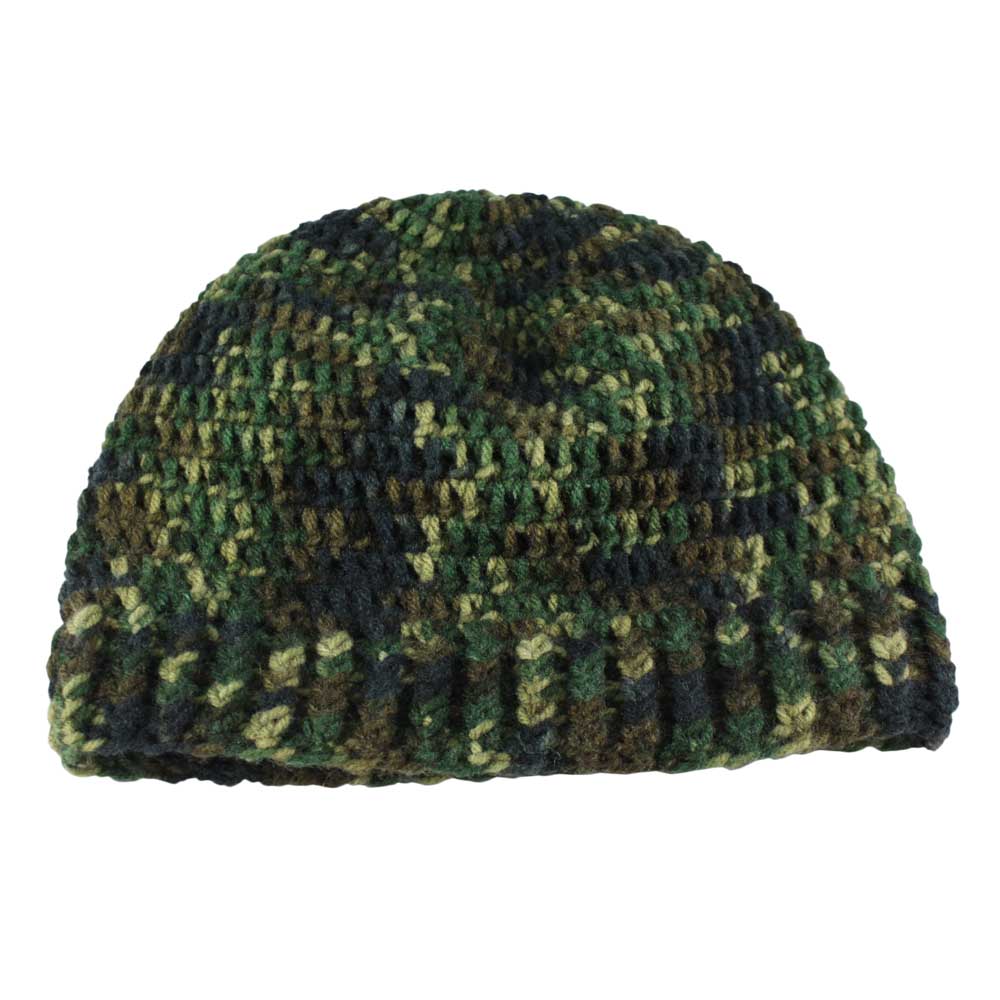 Lilylin Designs Camouflage Crochet Beanie Hat with Band Medium/Large