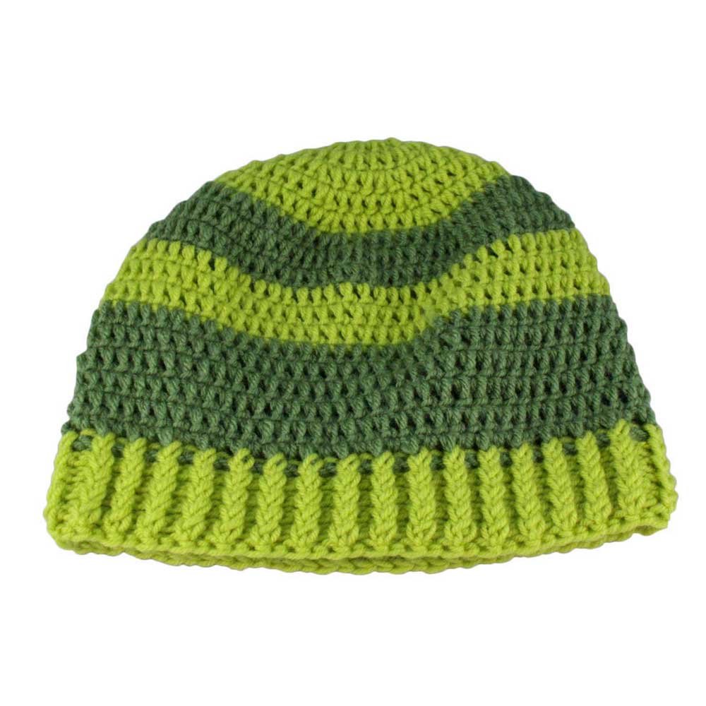 Green Crochet Beanie Hat Medium/Large - JMCH45ML - Lilylin 