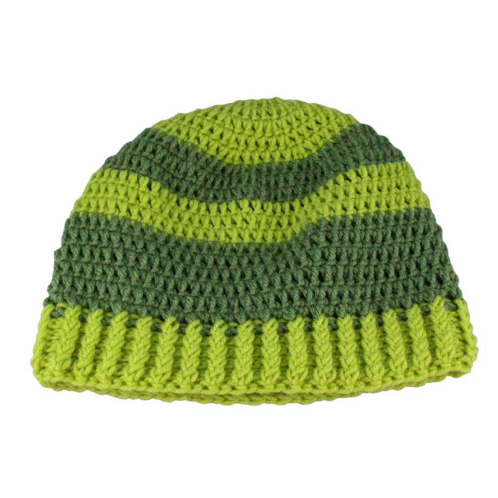 Lilylin Designs Green Crochet Beanie Hat Medium/Large
