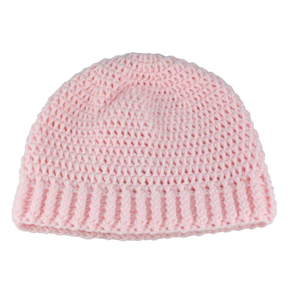 Lilylin Designs Soft Pink Crochet Beanie Hat Medium/Large