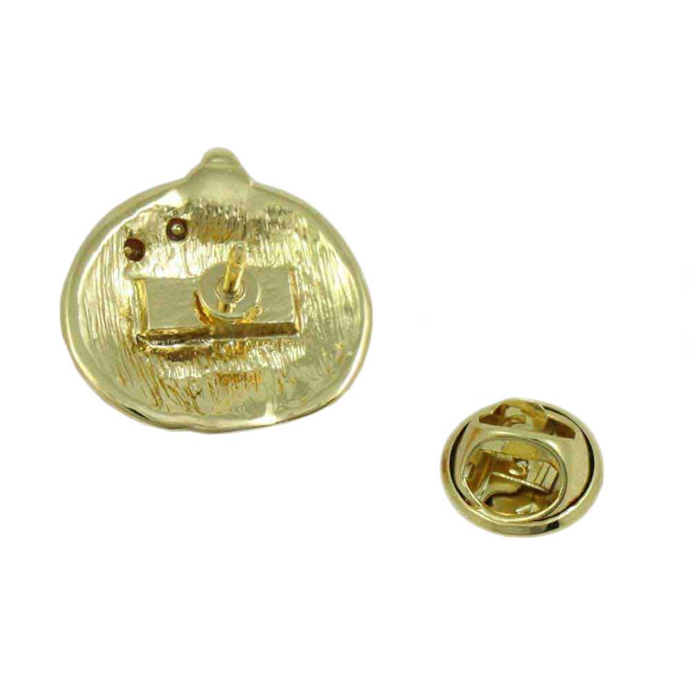 Back view of Small  Jack O Lantern Pumpkin Halloween Lapel Tac Pin - Lilylin Designs
