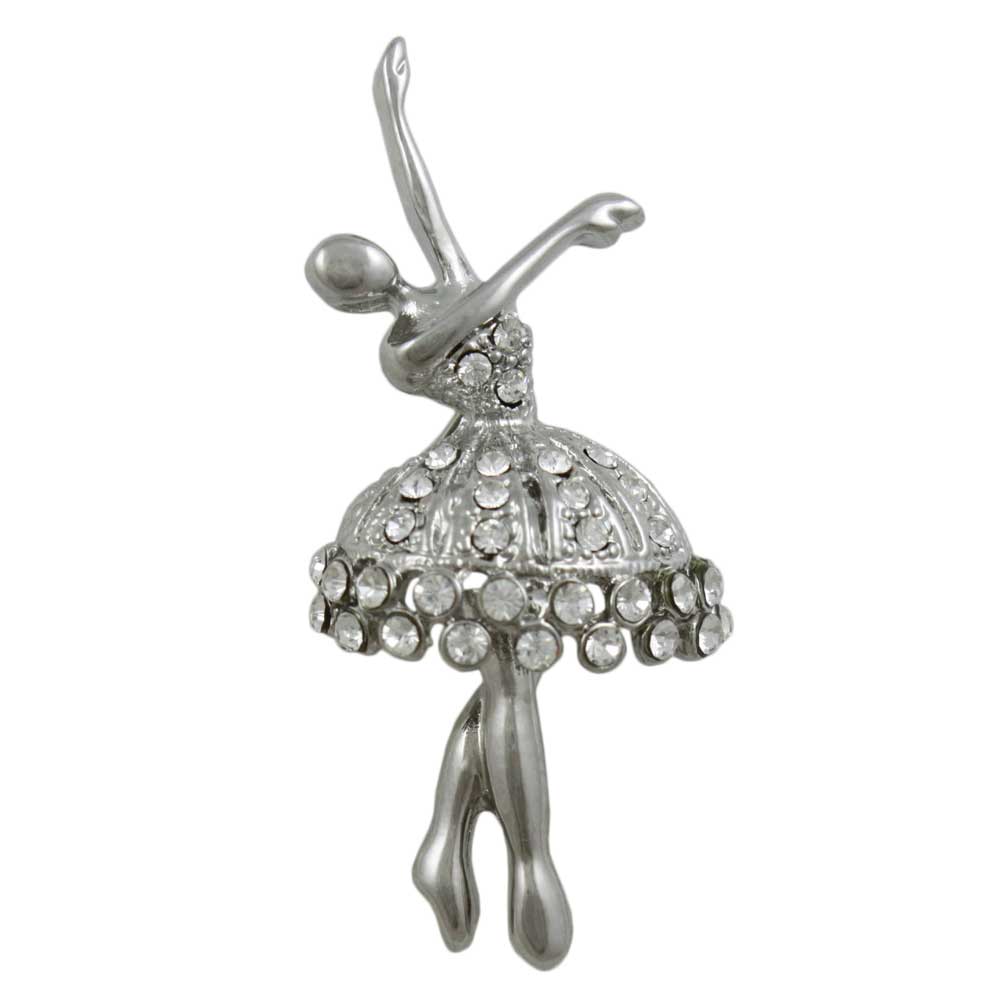 Crystal Dancing Ballerina Brooch Pin and Pendant PRF131
