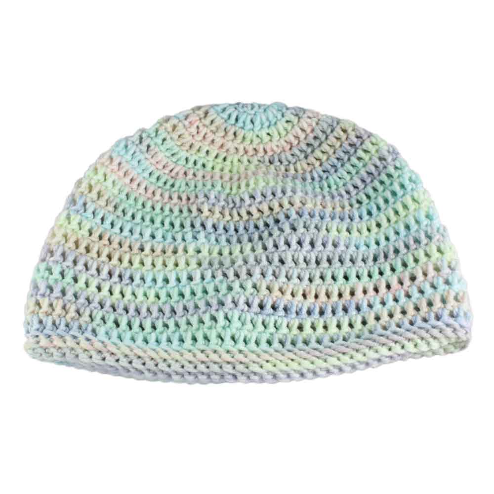 Lilylin Designs Pastel Rainbow Medium/Large Crochet Beanie Hat