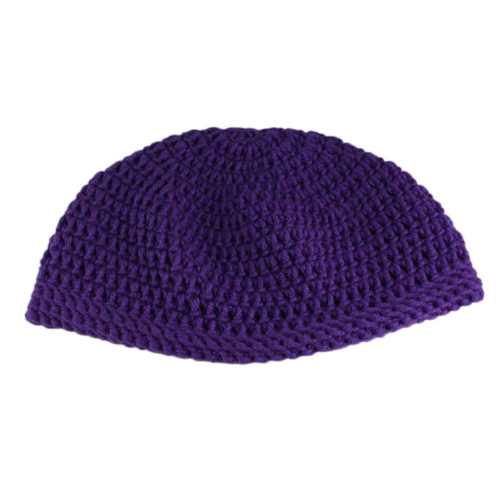 Lilylin Designs Purple Small/Medium Crochet Beanie Hat