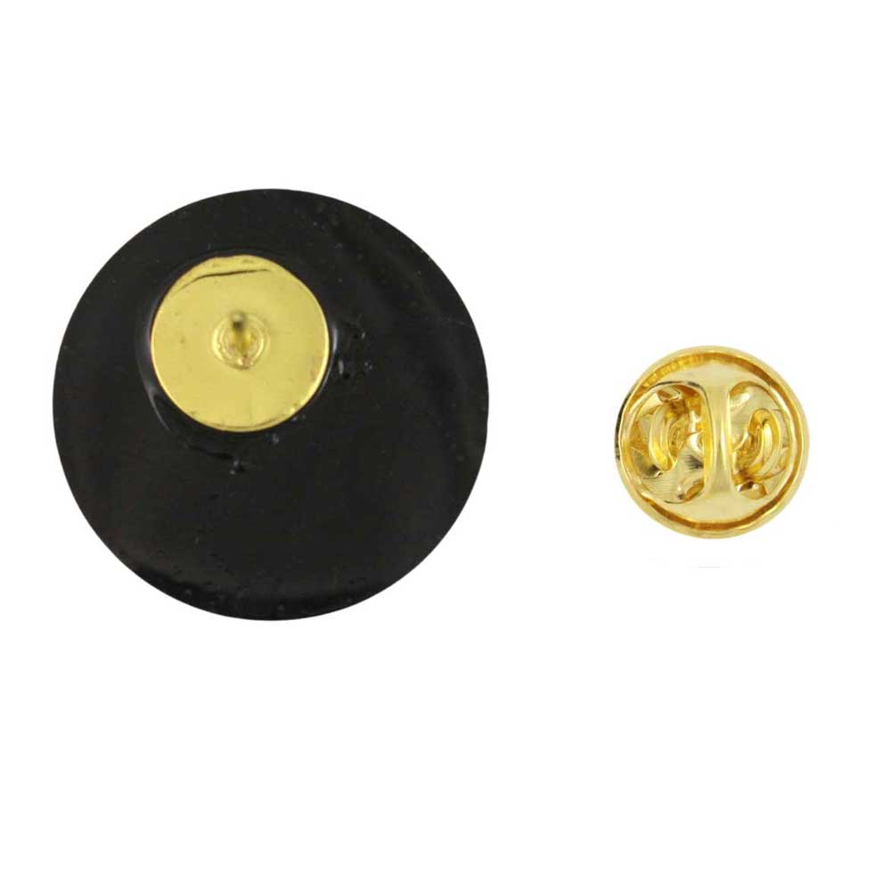 Back view of black lapel pin on white background - Lilylin Designs