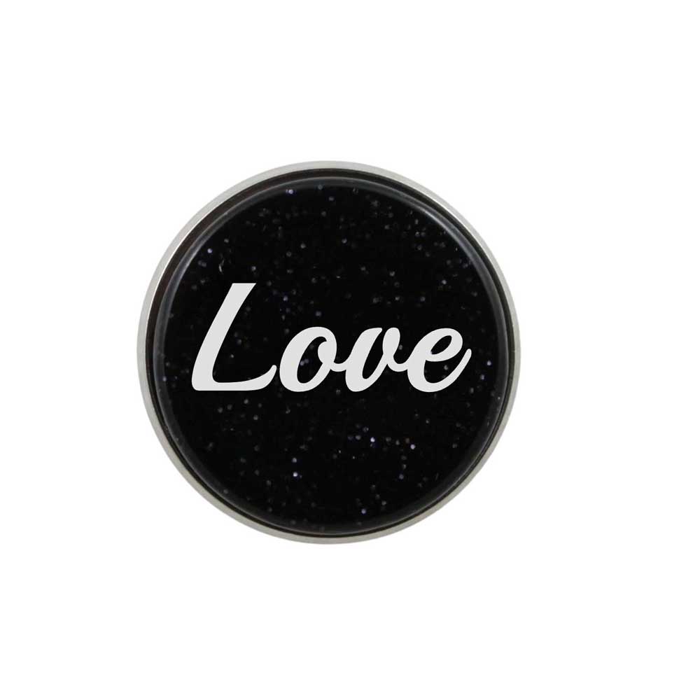 Inspirational Glitter Disc with White Love Lapel Pin - Lilylin Designs