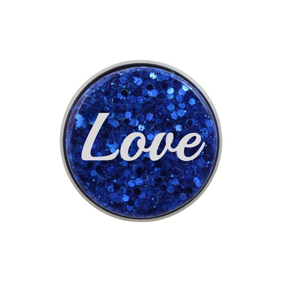 Inspirational Glitter Disc with White Love Lapel Pin - Lilylin Designs