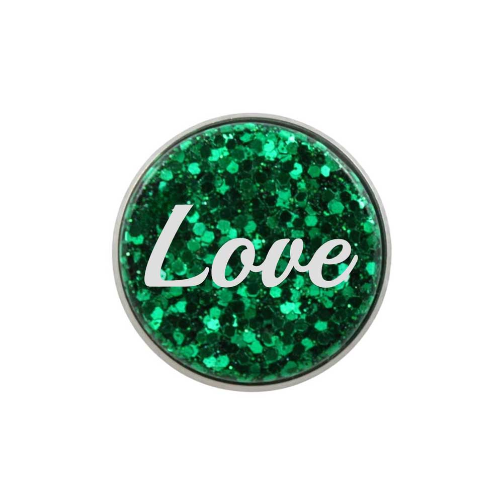 Inspirational Glitter Disc with White Love Lapel Pin - Lilylin Designs