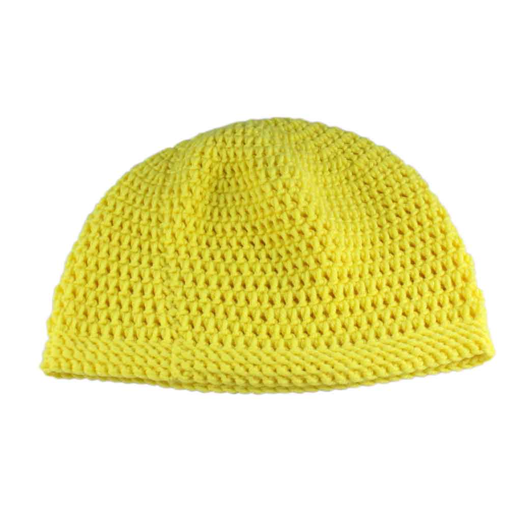Lilylin Designs Sunny Yellow Medium/Large Crochet Beanie Hat