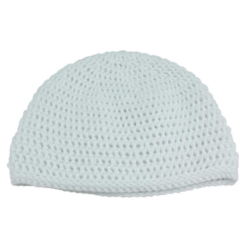 Lilylin Designs White Medium/Large Crochet Beanie Hat