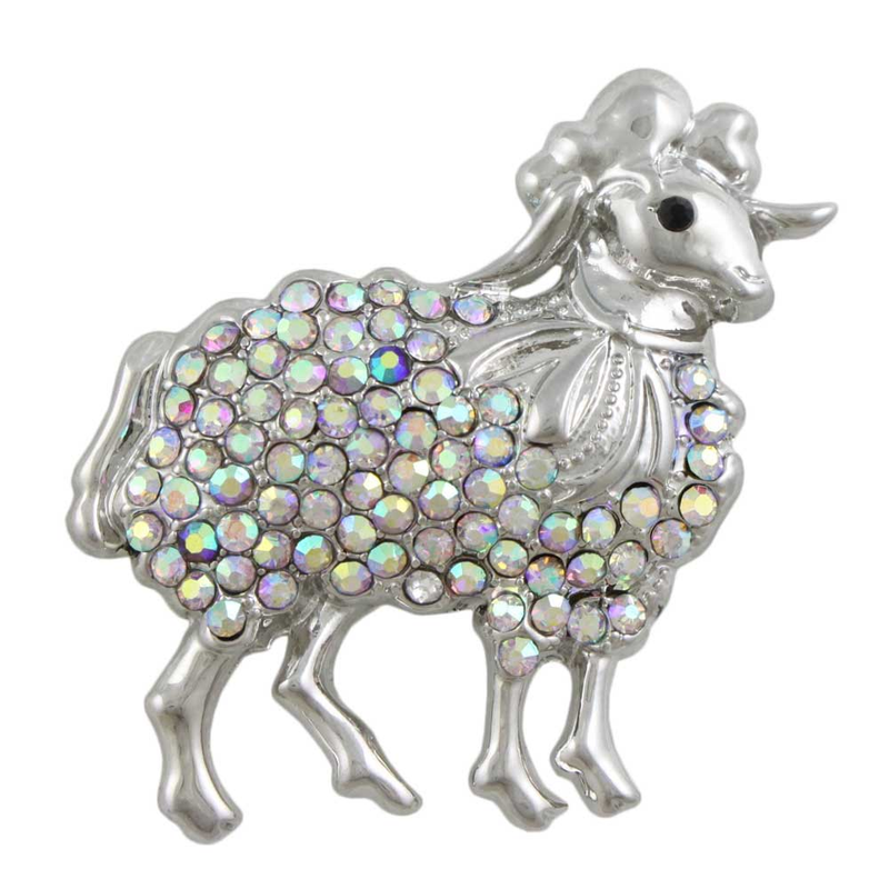 Crystal Sheep Brooch - Animal Jewelry - Lilylin Designs
