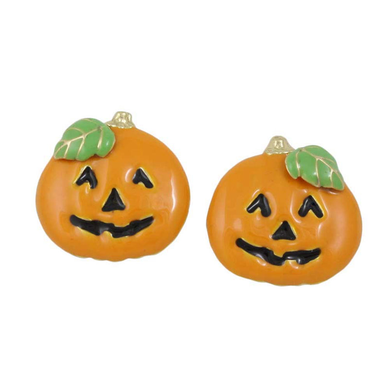 Orange Jack O Lantern Pumpkin Earring - Lilylin Designs Halloween Earrings Collection