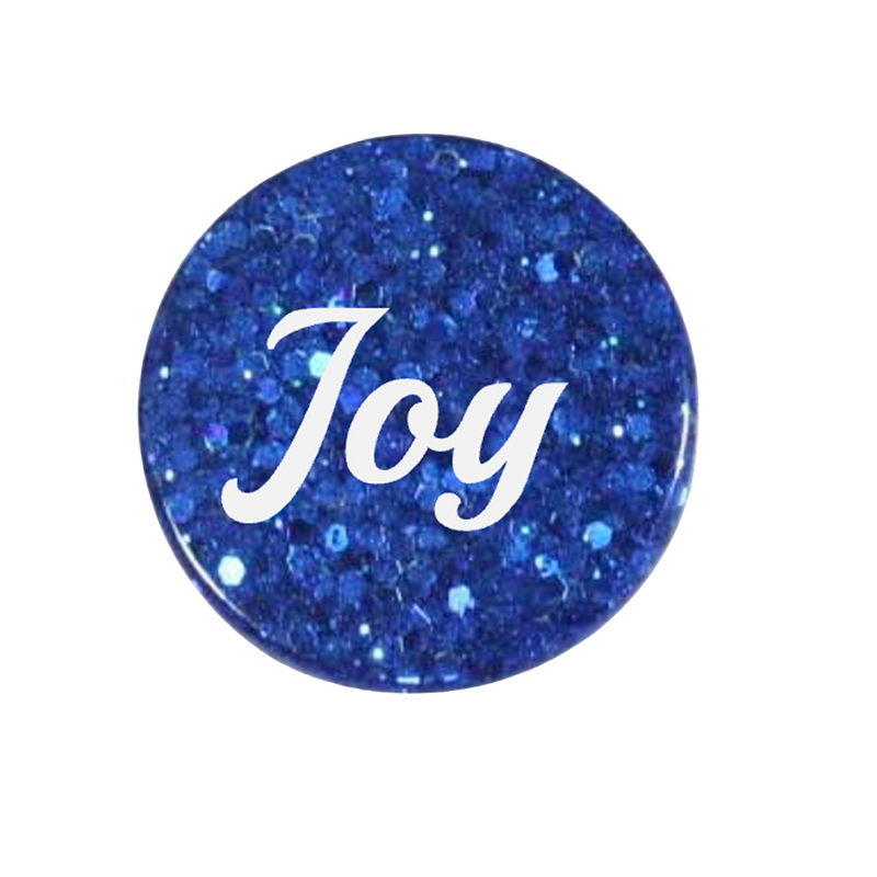 Blue Joy Resin Lapel Pin on White Background - Lilylin Designs