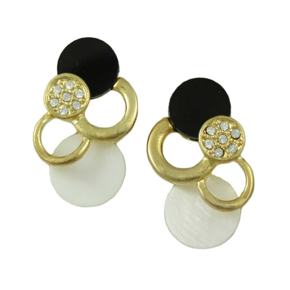 Lilylin Designs Black White Gold Circles Earring