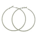 2.50 Large Silver Textured Hoop Pierced Earring - MEC010 - Lilylin Designs
