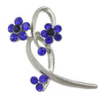 Cobalt Blue Crystal Daisies on a Loop Brooch Pin - Lilylin Designs