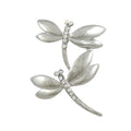 Silver Crystal Double Dragonflies Brooch Pin - Lilylin Designs