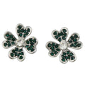 Emerald Green Crystal 4 Leaf Clover Pierced Earring - BTS603E - Lilylin Designs