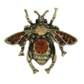 Antique Brown Crystal Fly Brooch Pin - Lilylin Designs