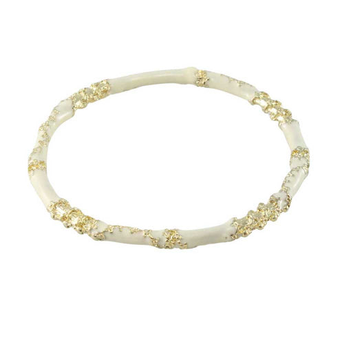 Asian Inspired Black or Cream Enamel Bangle - BG530 - Lilylin Designs