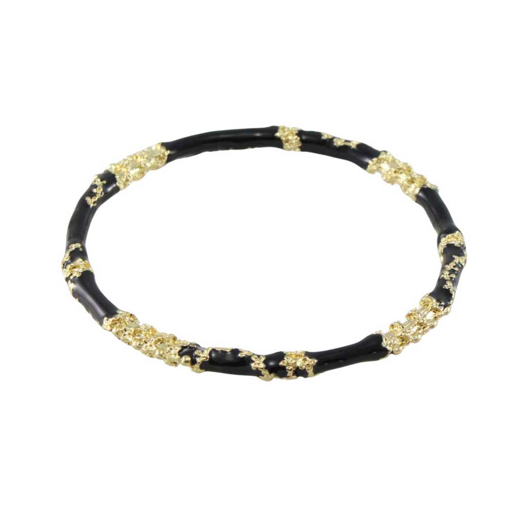Asian Inspired Black or Cream Enamel Bangle - BG530 - Lilylin Designs