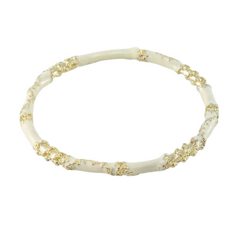 Asian Inspired Black or Cream Enamel Bangle - BG530 - Lilylin Designs