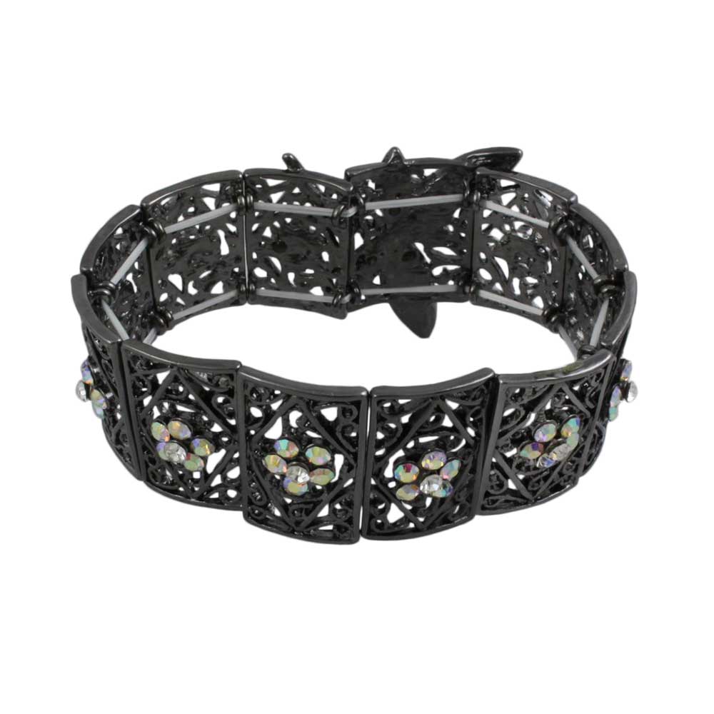 Crystal Dragonfly Stretch Bracelet - BGR441AB - Lilylin Designs