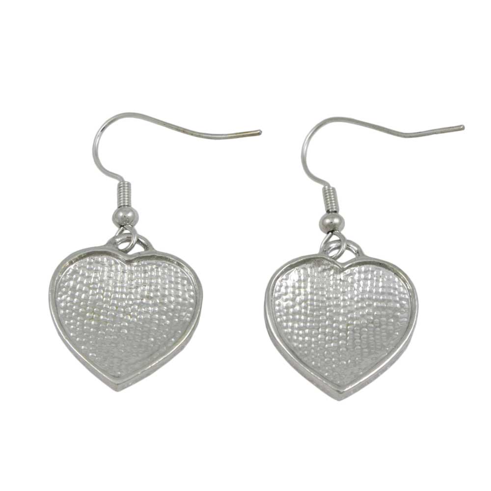 Patriotic Red White Blue Heart Dangling Pierced Earring - BT701E - Lilylin Designs