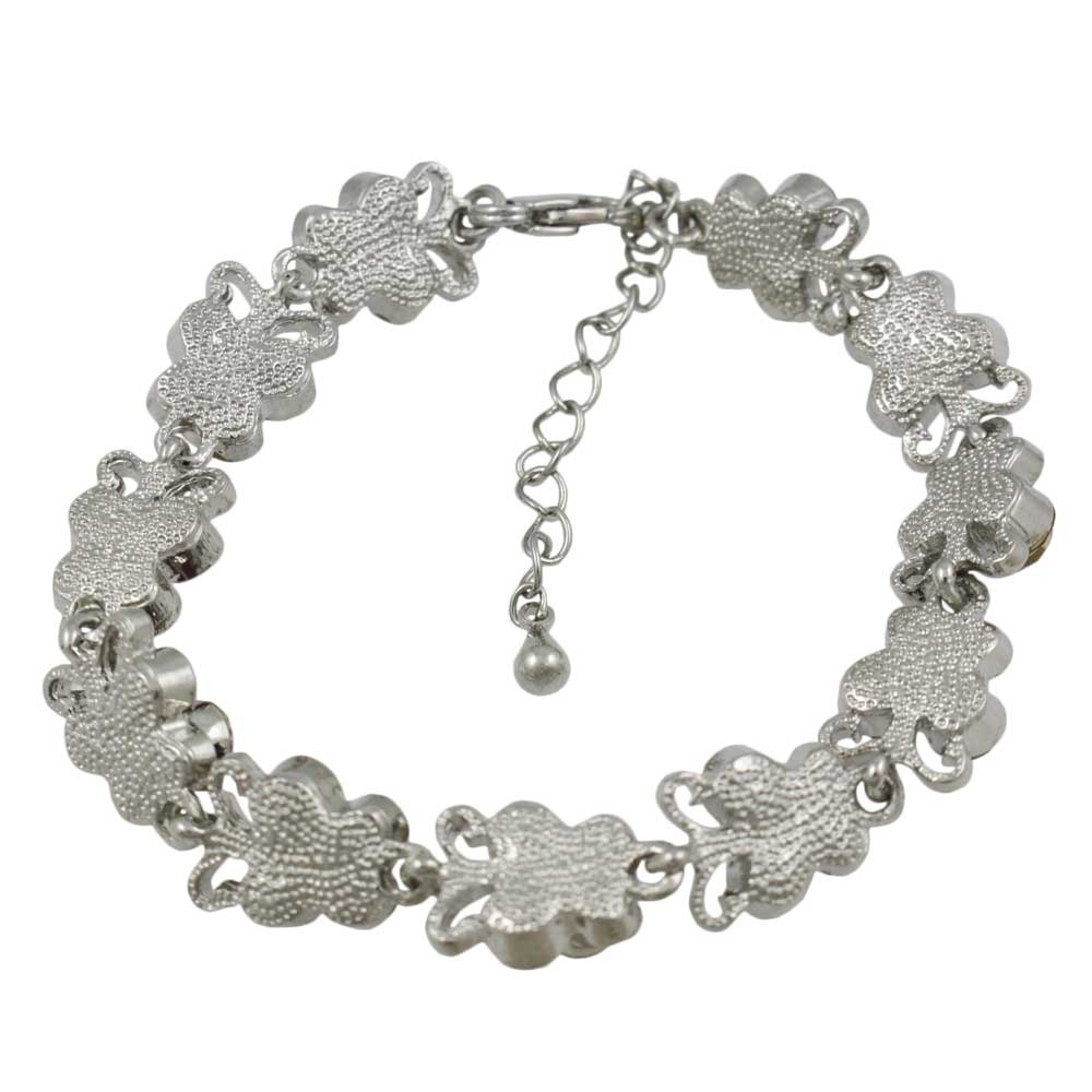 Purple and Aurora Borealis Chain of Crystal Butterflies Bracelet - BTS504 - Lilylin Designs