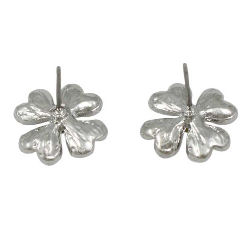 Emerald Green Crystal 4 Leaf Clover Pierced Earring - BTS603E - Lilylin Designs
