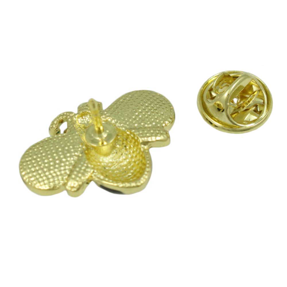 Back view of Black and Gold Striped Bumblebee Lapel Tac Pin - Lilylin Designs