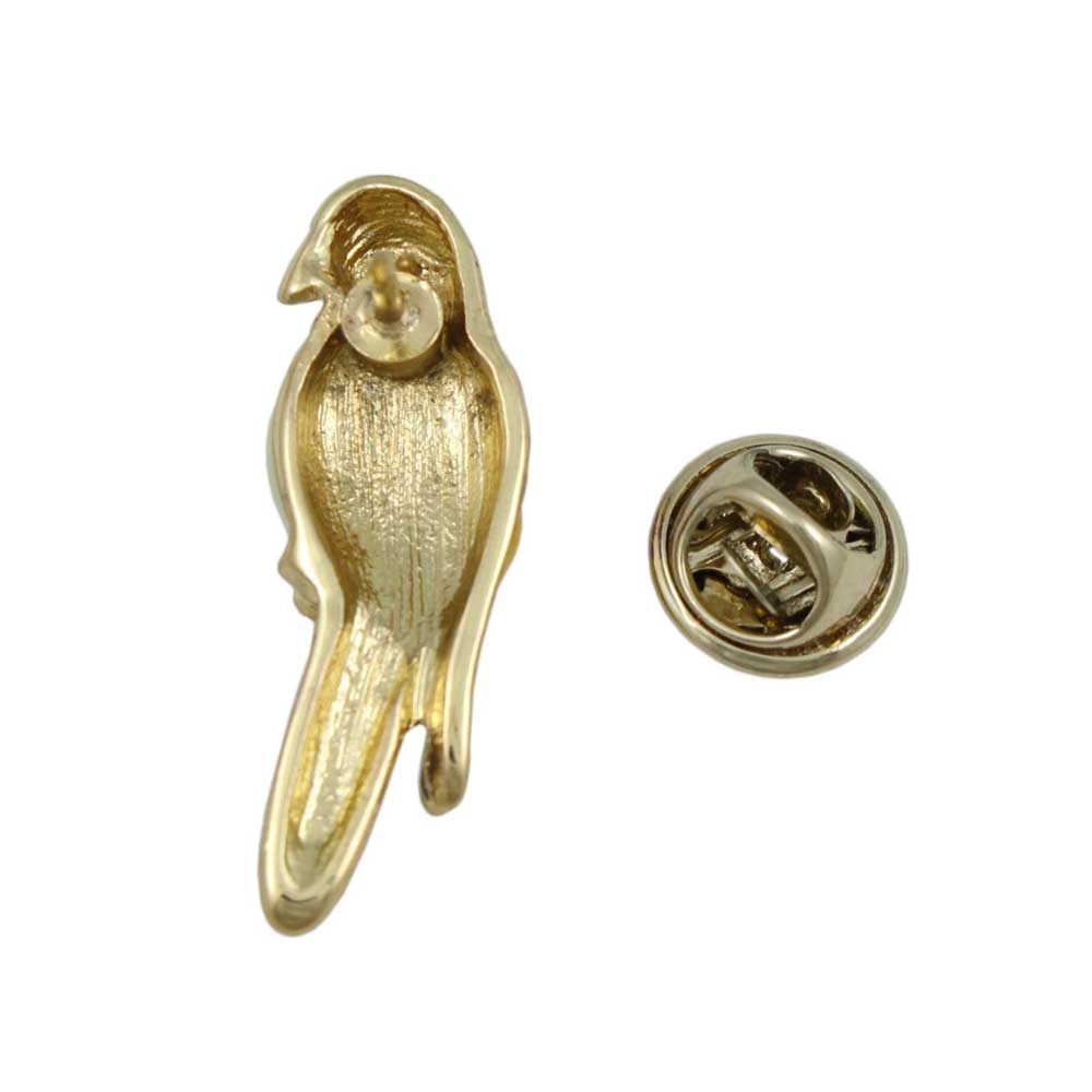Back view of Bright Colorful Enamel Parrot Lapel Tac Pin - Lilylin Designs