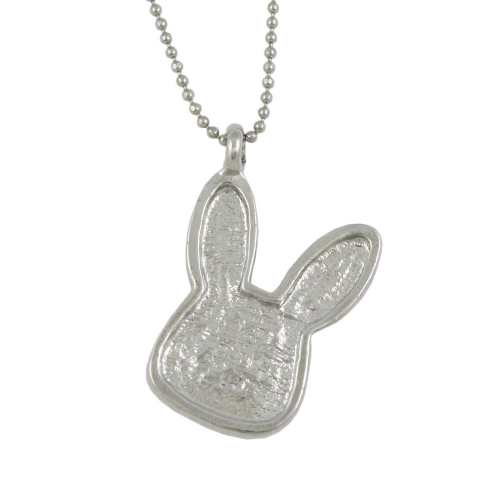 Back view of Pink Crystal Easter Bunny Pendant on 16 Inch Chain - Lilylin Designs