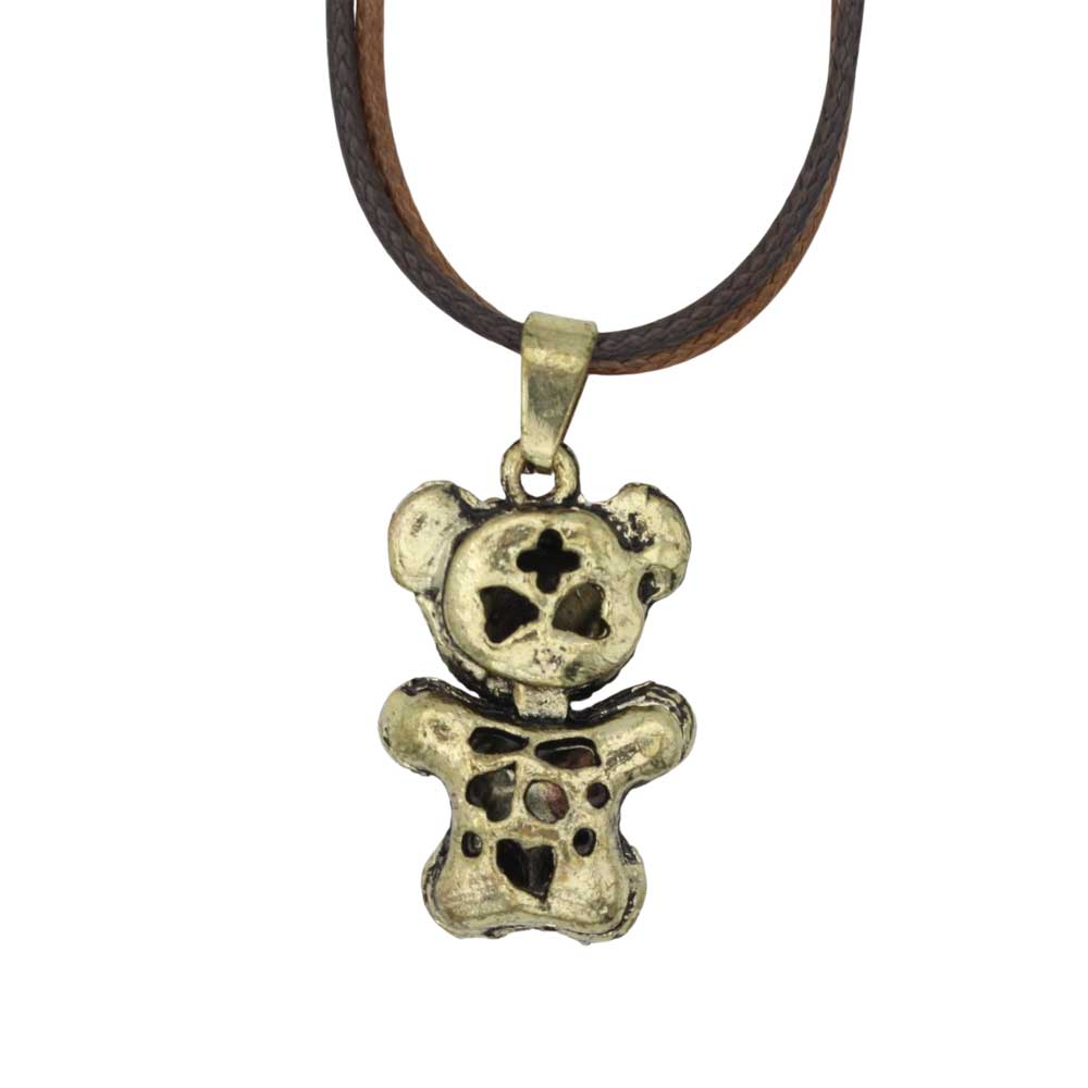 Back view of Crystal teddy bear necklace - Lilylin Designs