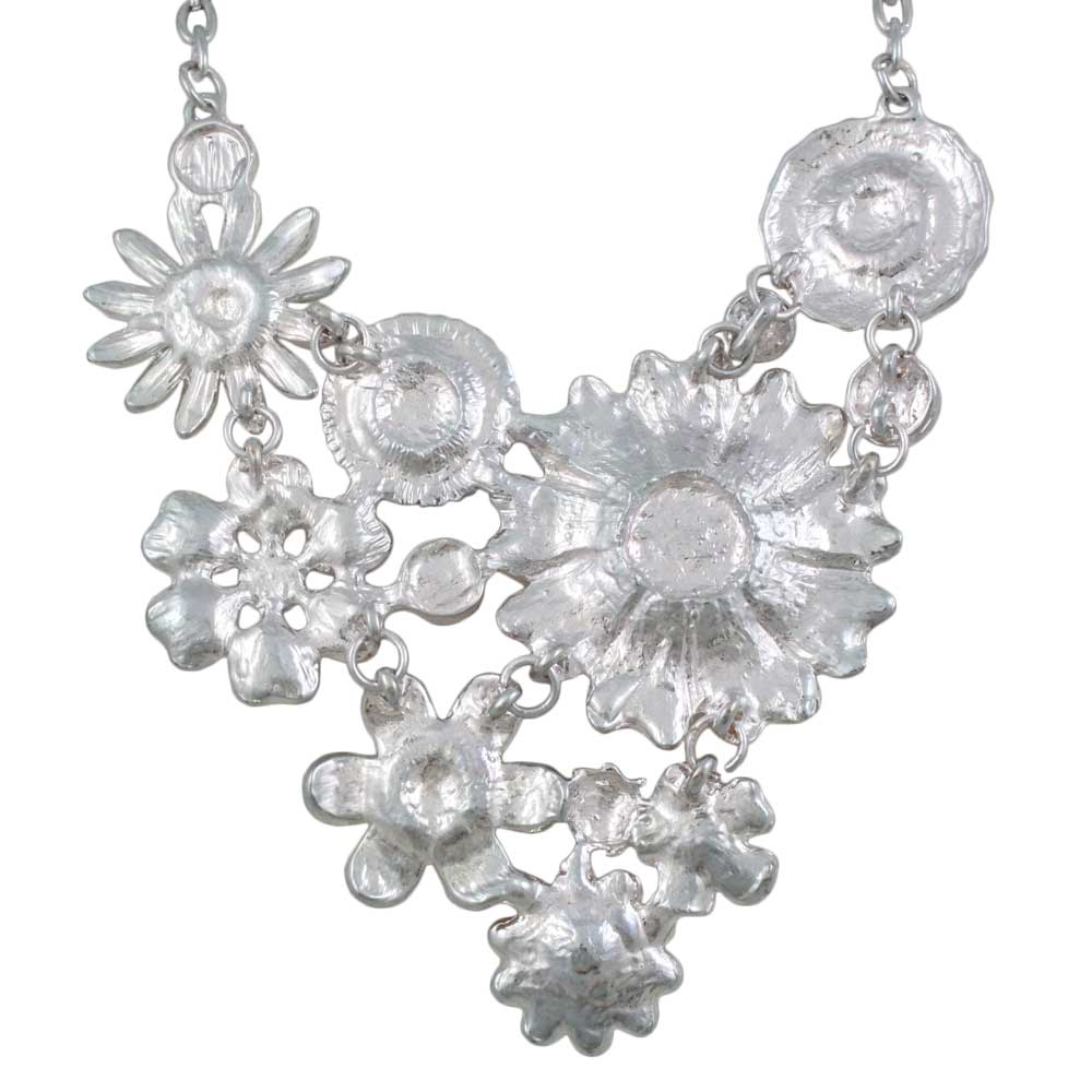 Back view of Orange Enamel Garden of Spring Flowers Necklace - Lilylin Designs