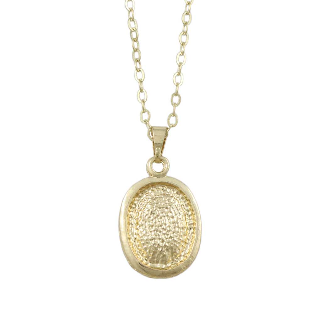 Back view of Red Oval Crystal Pendant on Gold Chain - Lilylin Designs