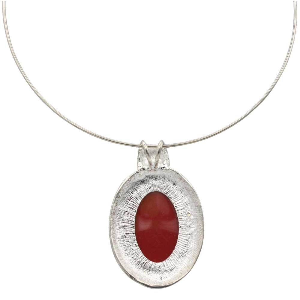 Back view of Oval red turquoise necklace - Lilylin Designs