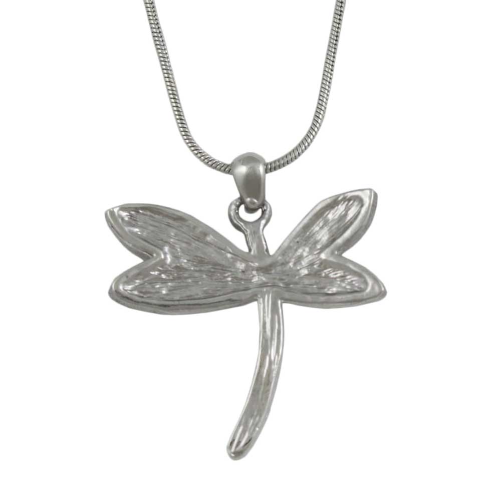 Back view of Red White and Blue Dragonfly Pendant with Chain - Lilylin Designs