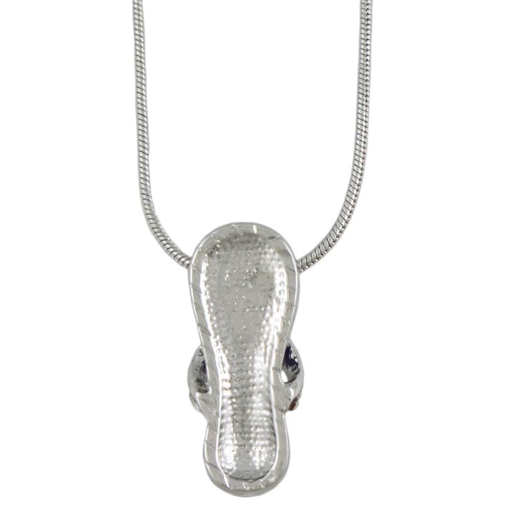 Back view of Red White Blue Patriotic Flip Flop Pendant with Chain - Lilylin Designs