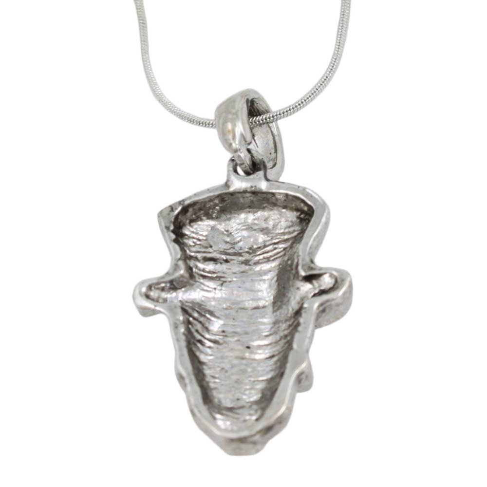Back view of Antique Skull with Crystal Hat Pendant with Chain - Lilylin Designs