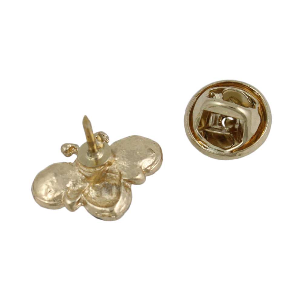Back view of Small Black and Gold Striped Bee Lapel Tac Pin - Lilylin Designs