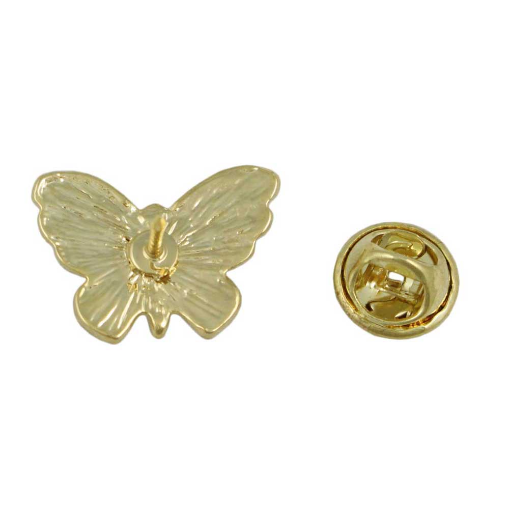 Back view of Small Gold and Silver Butterfly Lapel Tac Pin - Lilylin Designs