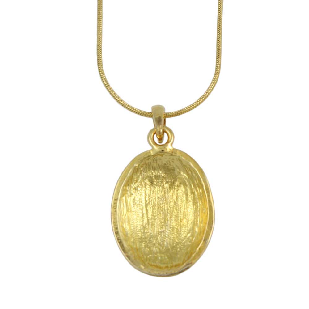 Back view of White Easter Egg Pendant with 18 Inch Chain - Lilylin Designs