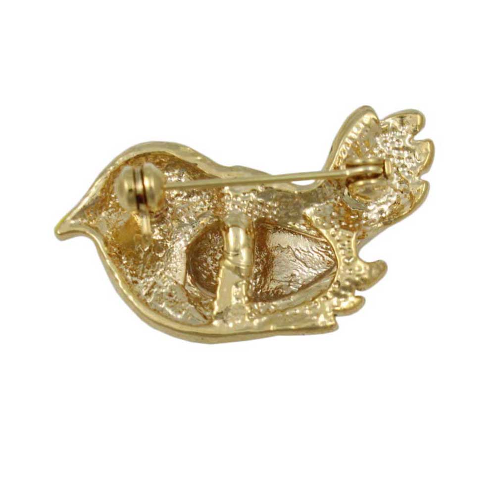 Back view of Blue and Green Enamel Bird Brooch Pin - Lilylin Designs