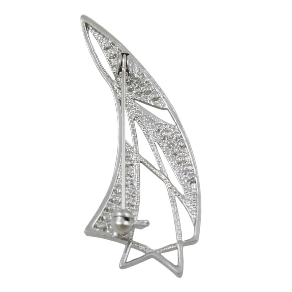 Back view of Colorful Enamel and Crystal Sailboat Brooch Pin - Lilylin Designs