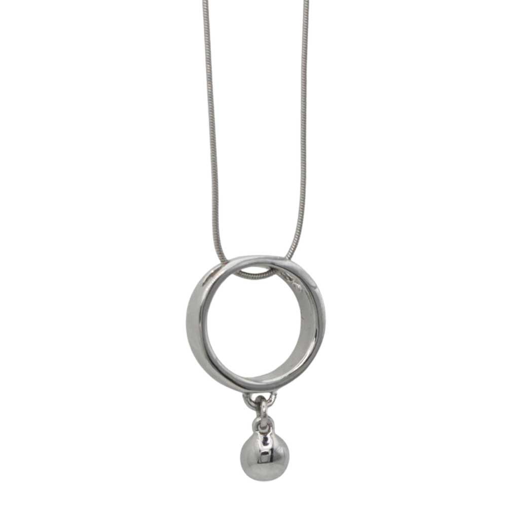 Back view of crystal infinity circle necklace with dangling crystal charm - Lilylin Designs