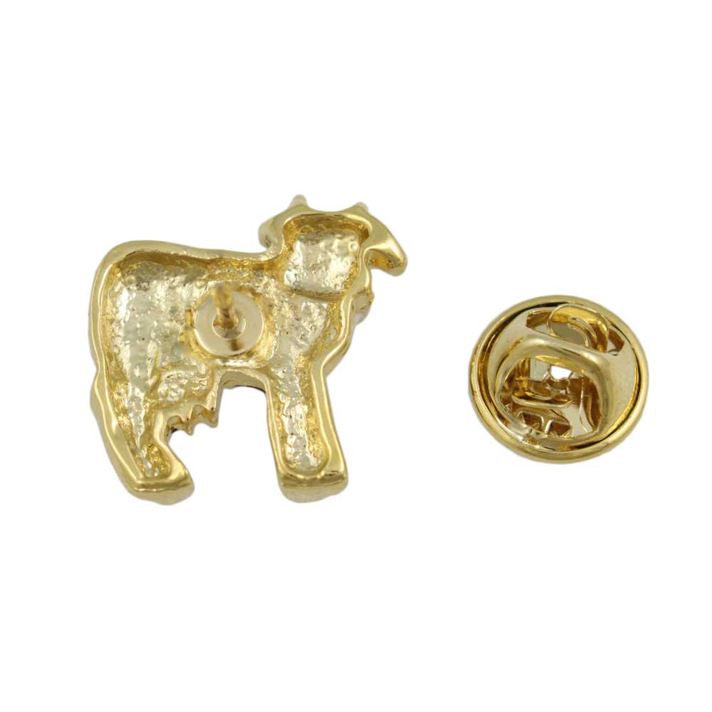 Back view of Small Black and White Enamel Dairy Cow Lapel Tac Pin - Lilylin Designs