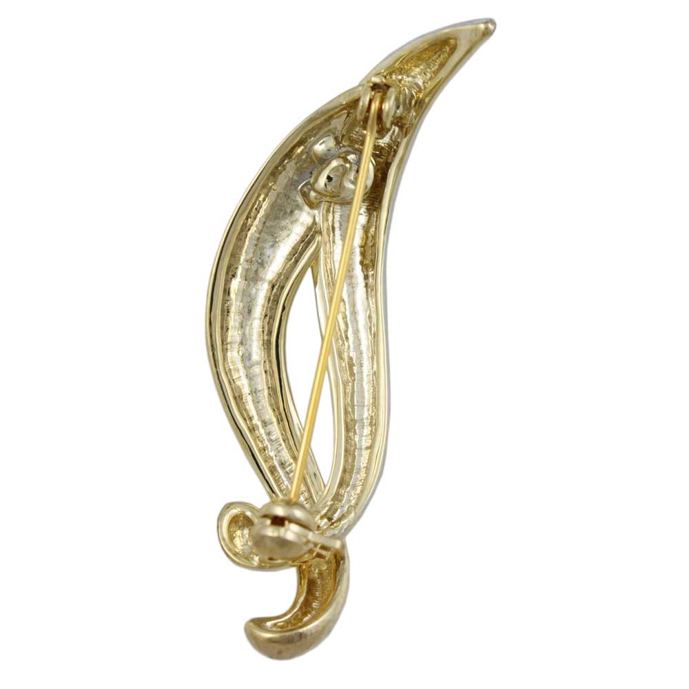 Back view of Silver and Gold Intertwined Bars Brooch Pin - Lilylin Designs
