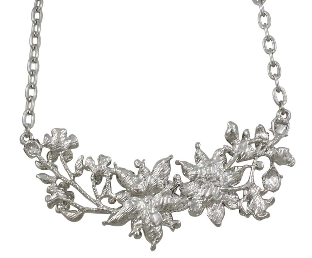 Back view of Colorful Enamel and Crystal Flower Garden Chain Necklace - Lilylin Designs